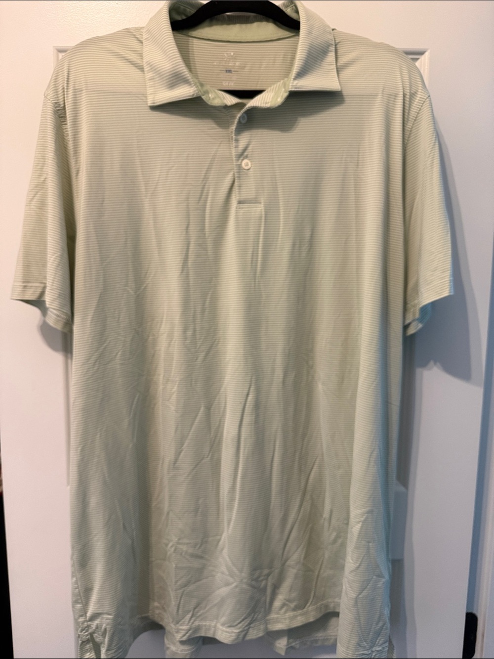 Southern Tide Pale Green Striped Men's Performance Polo